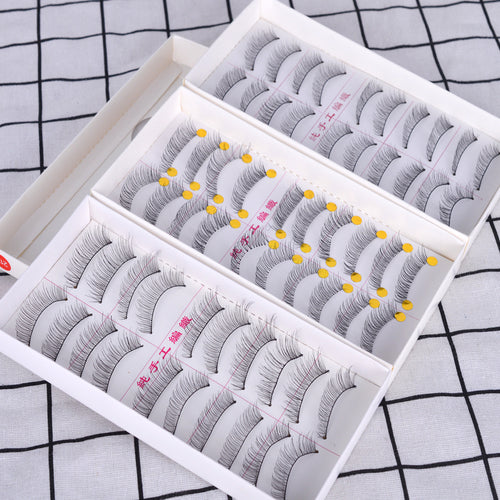 10 Pair Pro Natural Long Sparse False Mink Eyelashes Fake Eyelash Eye Lashes Thick  Handmade  Makeup Extension Tools TR504