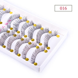 10 Pair Pro Natural Long Sparse False Mink Eyelashes Fake Eyelash Eye Lashes Thick  Handmade  Makeup Extension Tools TR504