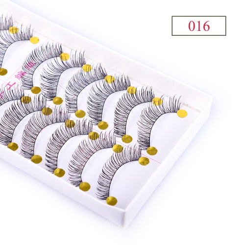 10 Pair Pro Natural Long Sparse False Mink Eyelashes Fake Eyelash Eye Lashes Thick  Handmade  Makeup Extension Tools TR504