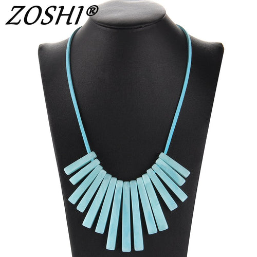 Boho Ethnic Jewelry Women Long Hand Made Geometric Pendant Sweater Chain All-match Decorative Maxi Necklace Statement Necklaces