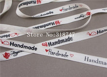 Load image into Gallery viewer, Lucia crafts Multi Size &quot;Hand made&quot; Design Printed Cotton Ribbons Fabric DIY Trim Sewing Labels Handcraft Accessories 040056110