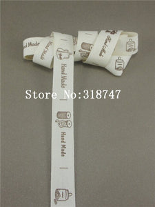 Lucia crafts Multi Size "Hand made" Design Printed Cotton Ribbons Fabric DIY Trim Sewing Labels Handcraft Accessories 040056110