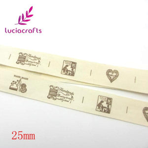 Lucia crafts Multi Size "Hand made" Design Printed Cotton Ribbons Fabric DIY Trim Sewing Labels Handcraft Accessories 040056110