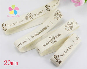 Lucia crafts Multi Size "Hand made" Design Printed Cotton Ribbons Fabric DIY Trim Sewing Labels Handcraft Accessories 040056110
