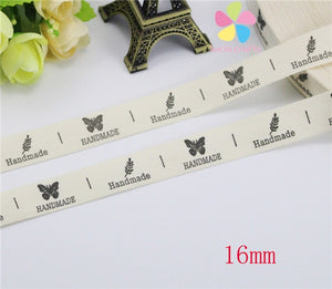 Lucia crafts Multi Size "Hand made" Design Printed Cotton Ribbons Fabric DIY Trim Sewing Labels Handcraft Accessories 040056110