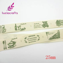 Load image into Gallery viewer, Lucia crafts Multi Size &quot;Hand made&quot; Design Printed Cotton Ribbons Fabric DIY Trim Sewing Labels Handcraft Accessories 040056110