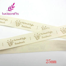 Load image into Gallery viewer, Lucia crafts Multi Size &quot;Hand made&quot; Design Printed Cotton Ribbons Fabric DIY Trim Sewing Labels Handcraft Accessories 040056110