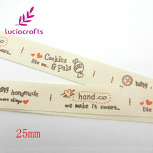 Load image into Gallery viewer, Lucia crafts Multi Size &quot;Hand made&quot; Design Printed Cotton Ribbons Fabric DIY Trim Sewing Labels Handcraft Accessories 040056110