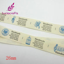 Load image into Gallery viewer, Lucia crafts Multi Size &quot;Hand made&quot; Design Printed Cotton Ribbons Fabric DIY Trim Sewing Labels Handcraft Accessories 040056110