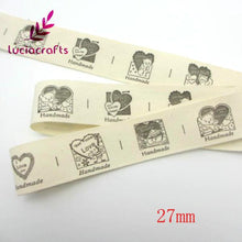 Load image into Gallery viewer, Lucia crafts Multi Size &quot;Hand made&quot; Design Printed Cotton Ribbons Fabric DIY Trim Sewing Labels Handcraft Accessories 040056110